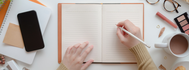 write in a notebook